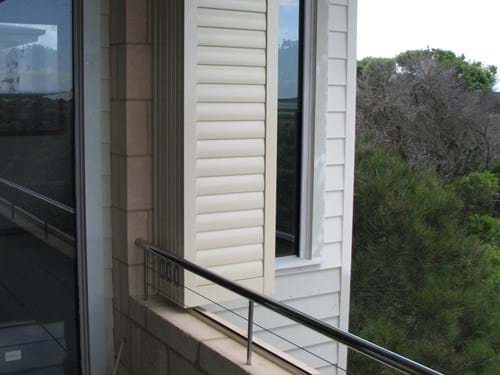 Popular for balconies - the Pivoting Louvre Blade Shutters and Bifolds